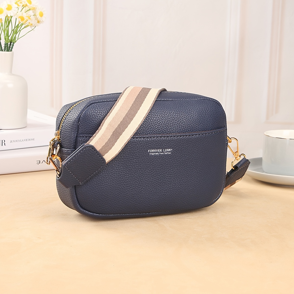 Navy leather crossbody bag on sale uk