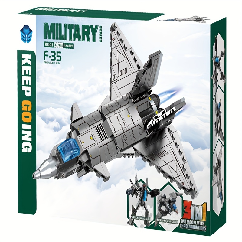 3-in-1 Transforming Helicopter Battleship Missile Building Blocks