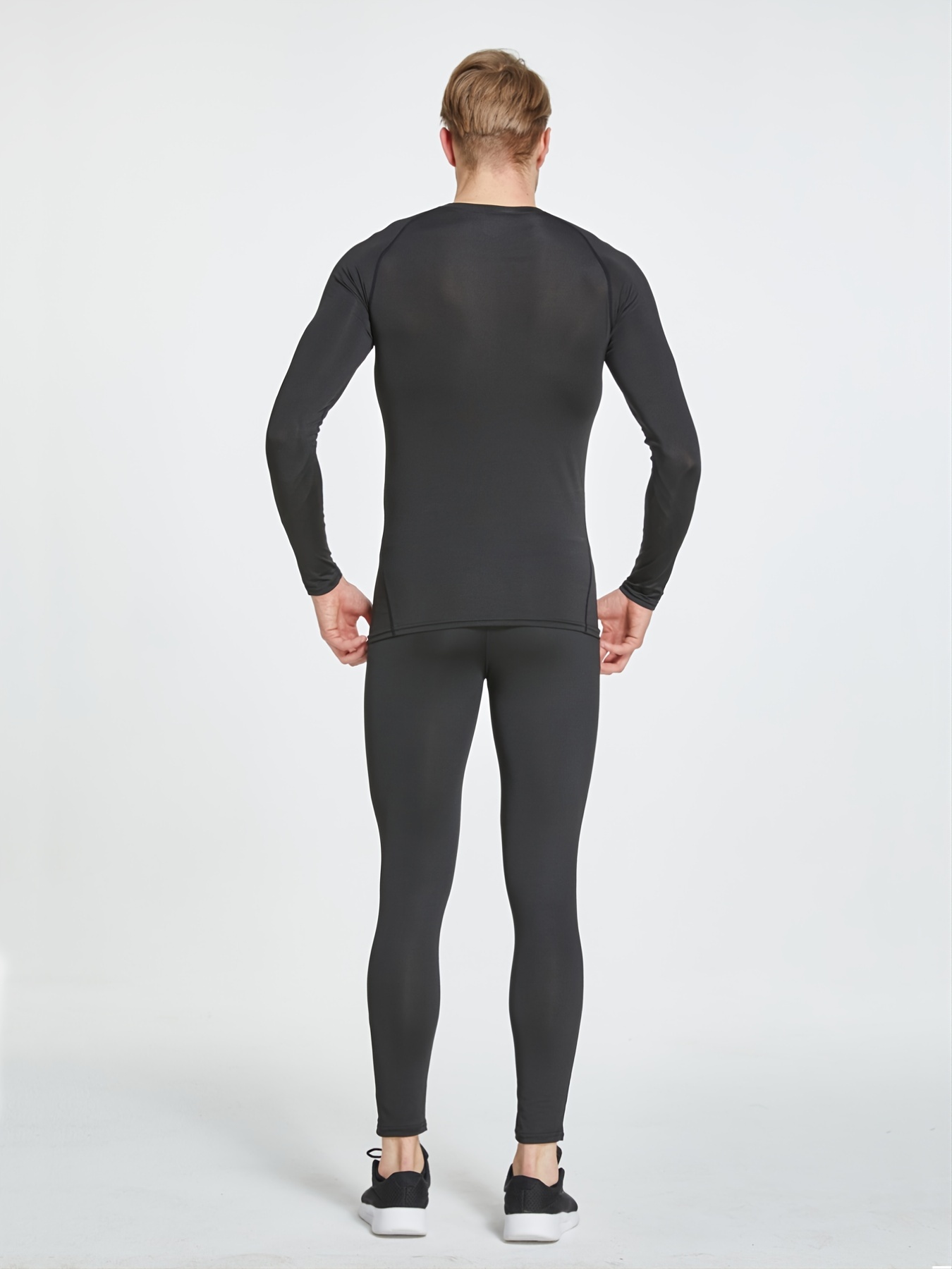 Men's Running Breathable Long Tights Dry+ - black