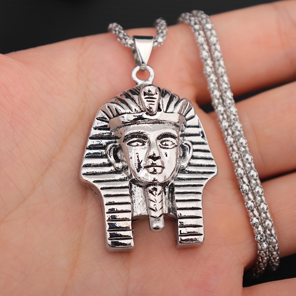 Trendy Shiny Egyptian Pharaoh Pendant Necklace With Chunky Chain Decorative Necklace  Fashion Jewelry For Men - Temu Germany