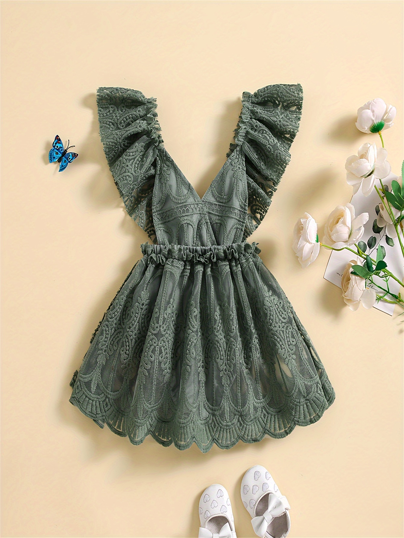 New Summer Cotton Lace Stitching Suspender Dresses Parent - Temu