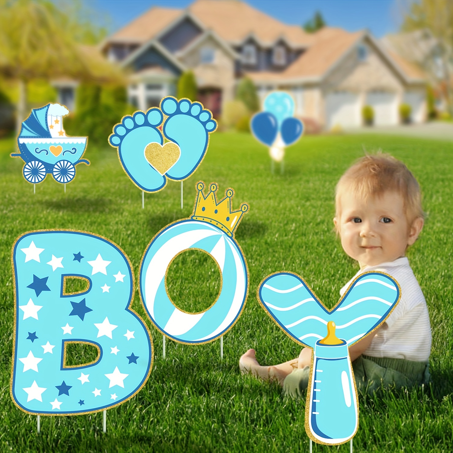 Welcome Home Baby Shower Decorations Boy, Blue Gender Reveal