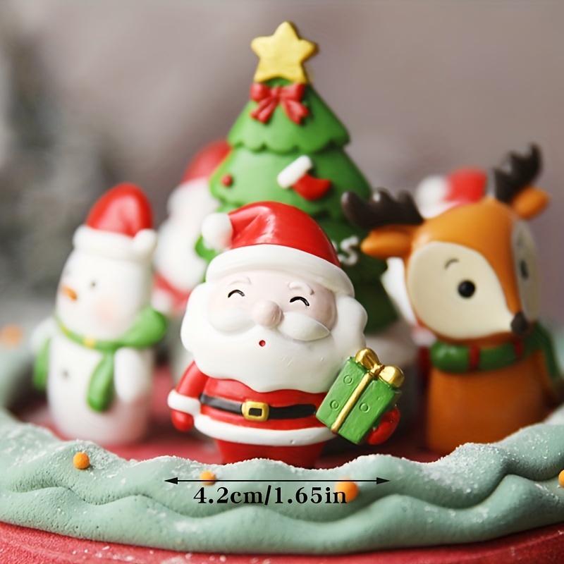  5pcs Christmas Baking Supplies Miniature Santa Claus Santa  Claus Cake Topper Santa Claus Snowflakes Mini Decor Christmas Ornaments  Cake Ornaments Elder Dessert Christmas Tree : Grocery & Gourmet Food