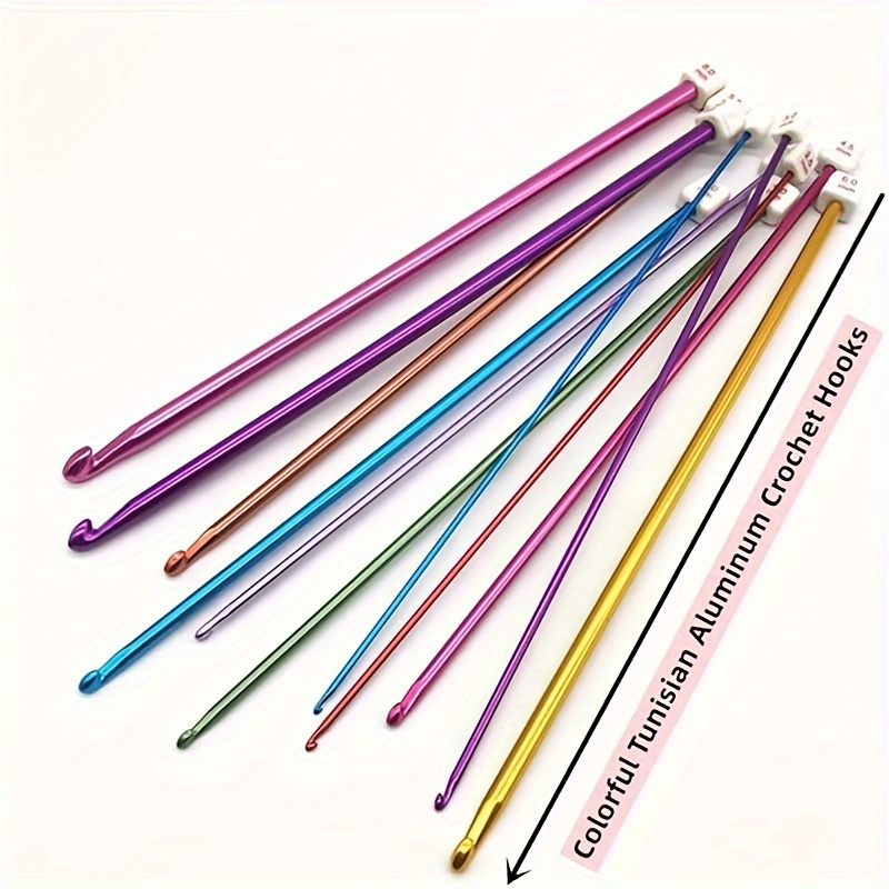 11pcs 10.6 multicolour Aluminum TUNISIAN / AFGHAN Crochet Hooks Needles 2-  8mm