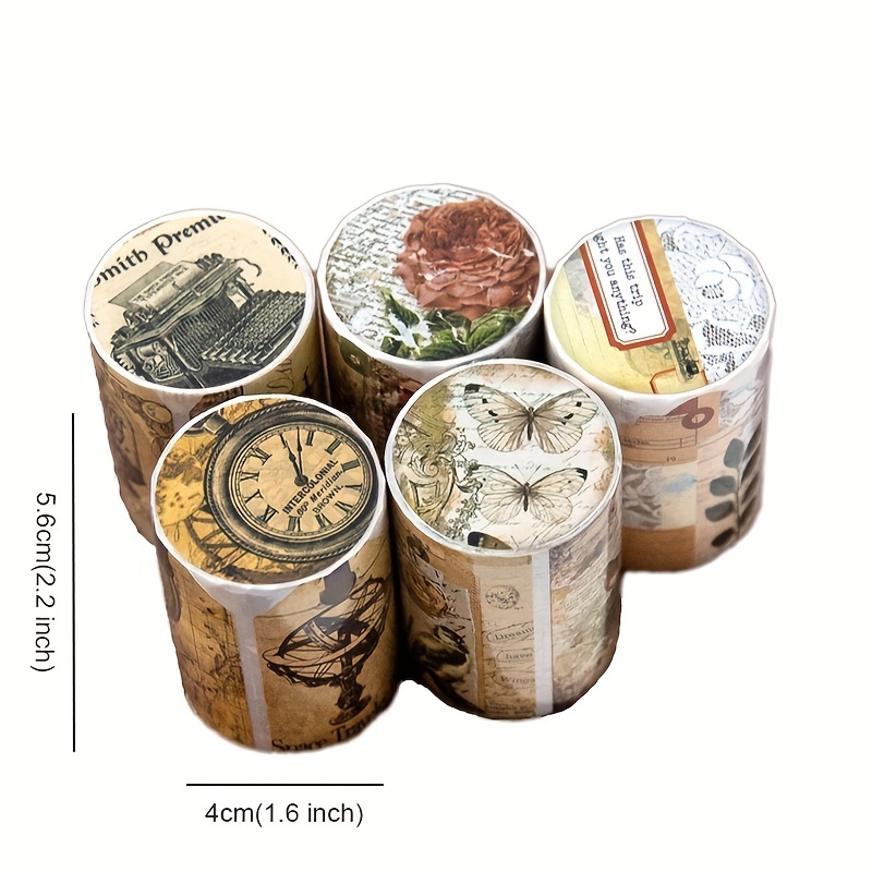  Dizdkizd Washi Tape Set, 12 Rolls Antique Masking Tape Washi  Tape Map Newspaper Vintage Stickers Scrapbook Decorative Tape Bullet  Journal Supplies Brown Junk Journal Supplies : Arts, Crafts & Sewing