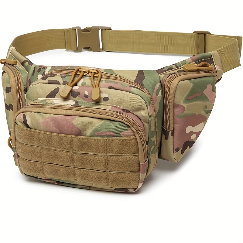  Multi Functional Waist Pack Military Single Shoulder Hip Belt  Fanny Bag Water Resistant Waist Pouch with Water Bottle Pocket Holder for  Hiking Climbing Outdoor Bumbag (CP Camouflage) : Sports & Outdoors