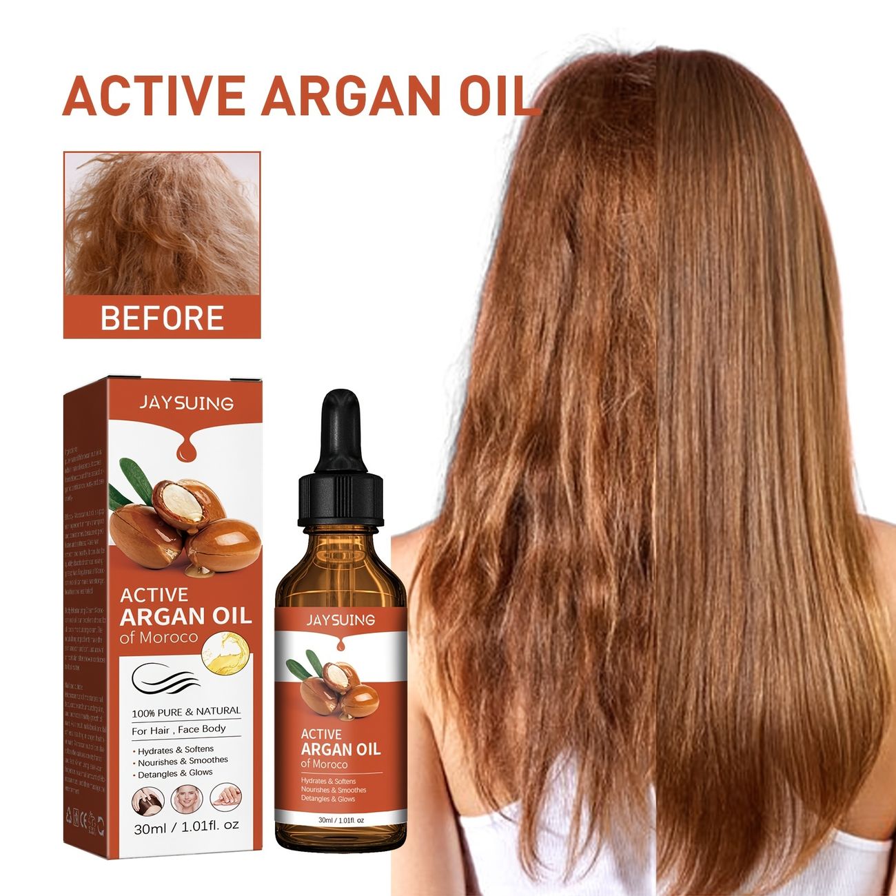 1pc Moroccan Argan Oil Repairing Frizz Dry Hair Soft Hair Moisturizing Care  Essential Oil Hair Care Products | Today's Best Daily Deals | Temu