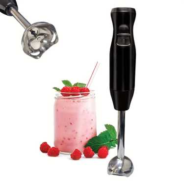 electric immersion hand blender food grade stainless steel 2 speed control one hand mixer mixer chopper ice crushing removable blending stick for easy cleaning for purees smoothies shakes ivory soups sauces baby food