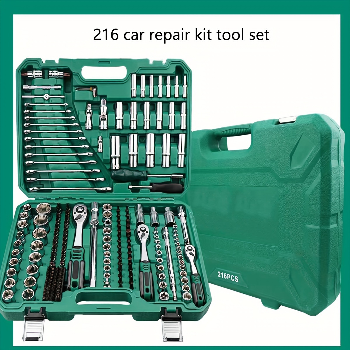 216pcs Mechanics Tool Set And Socket Set, 1/4