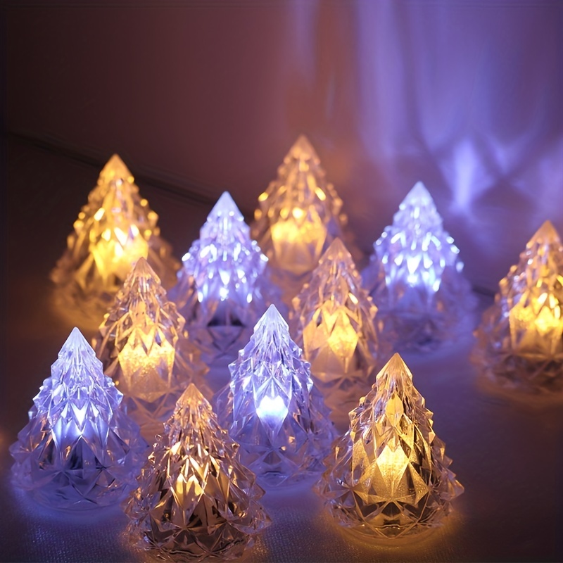 2pcs Arbres De Noël En Acrylique Lumières De Nuit LED - Temu Canada
