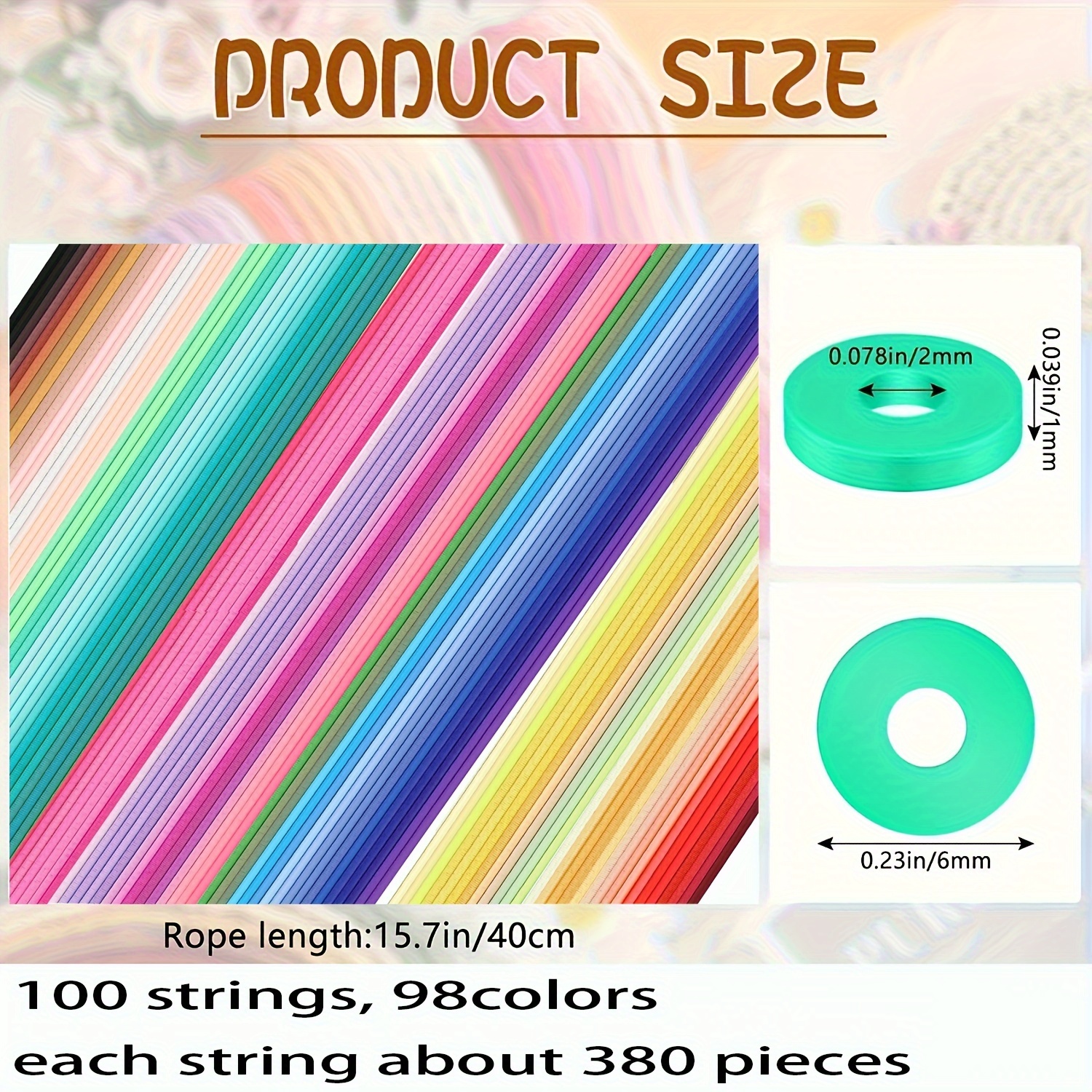 38000 Pieces 100 Strands Polymer Clay Beads 6 mm Disk Flat Beads