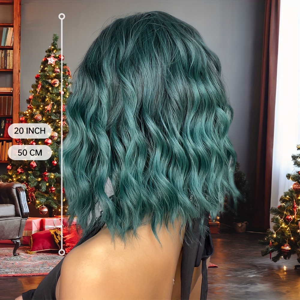 Christmas Wig Cute Cosplay Green Short Curly Synthetic Wig Temu