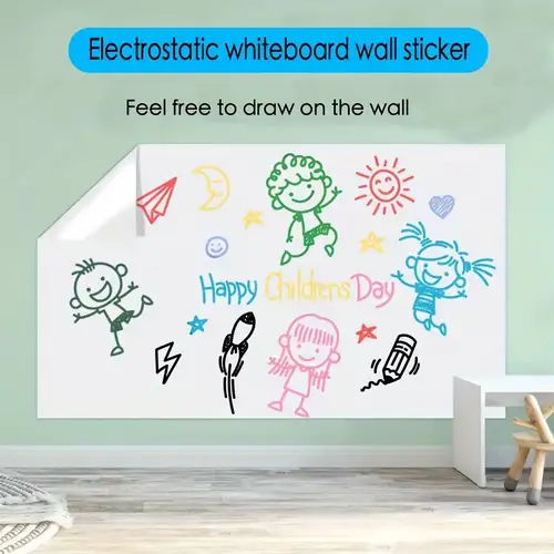 Electrostatic Whiteboard Wall Stickers, Children's Household Removable Not  Hurt The Wall, Doodle Painting Drawing Board Whiteboard Writing Board, Whit