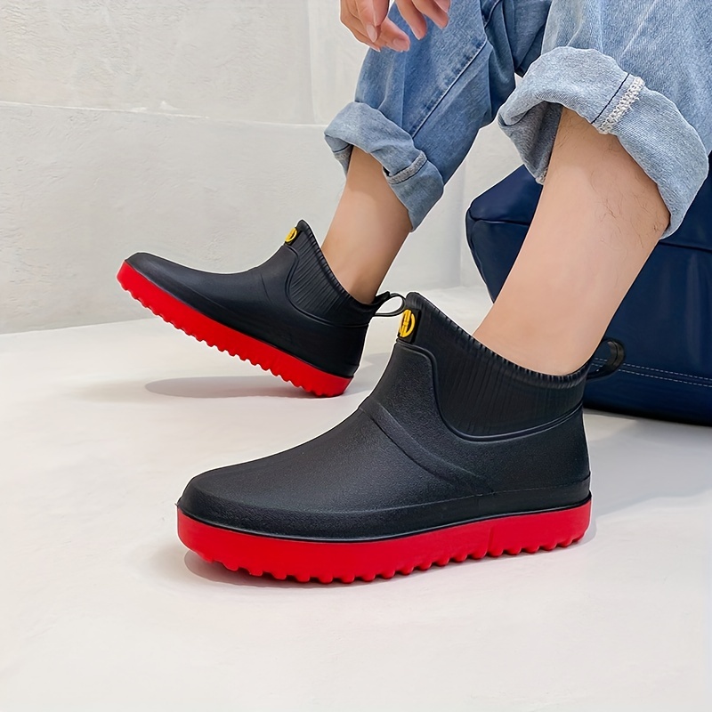 Men Rain Boots, Wear-resistant Waterproof Non-slip Low Top Rain Shoes For  Outdoor Walking Fishing