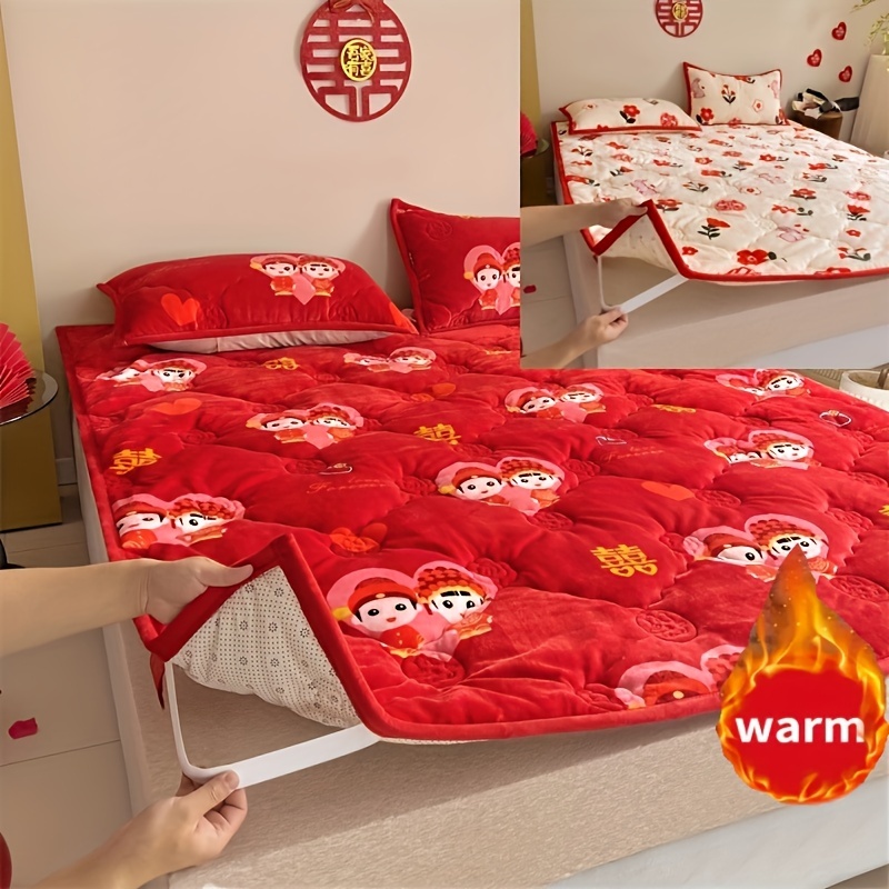 Warm Bed Cover 90x200 Cartoon Style Bedsheet for Home Velvet