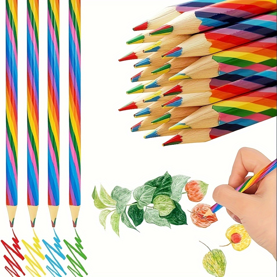 50Pcs 7 Colors in 1 Rainbow Pencils for Kids Colored Pencils Art