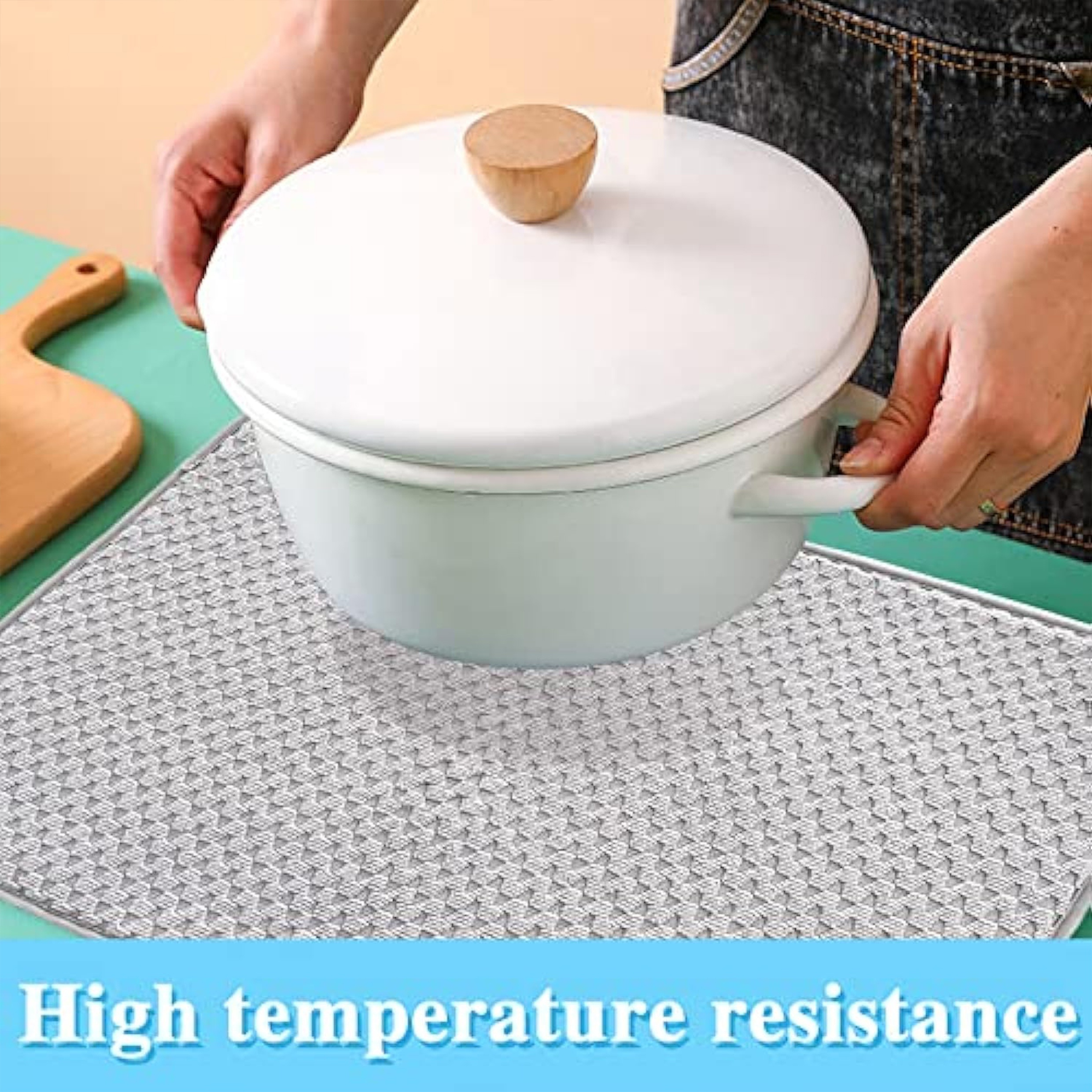Dish Drying Mat, Absorbent Microfiber Dishes Drainer Mats for Kitchen  Counter , Large Size Dish Drying Pad, 20'' x 15'' (blue)