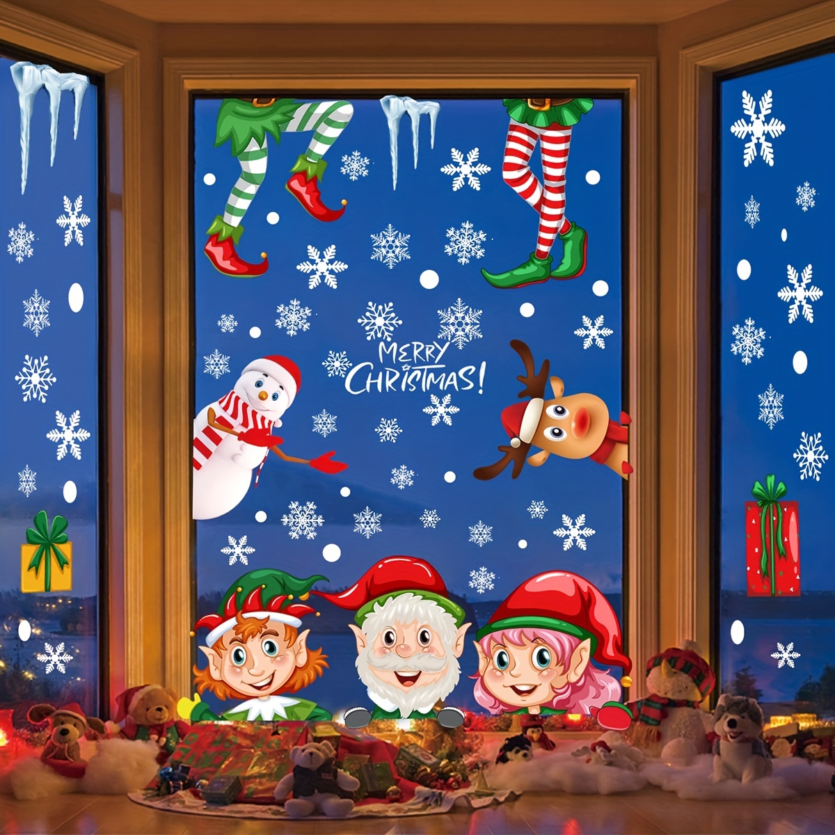 Christmas Window Clings Double Sided Christmas Window Stickers for Glass  Window Christmas Snowflake Window Decal for Xmas Holiday