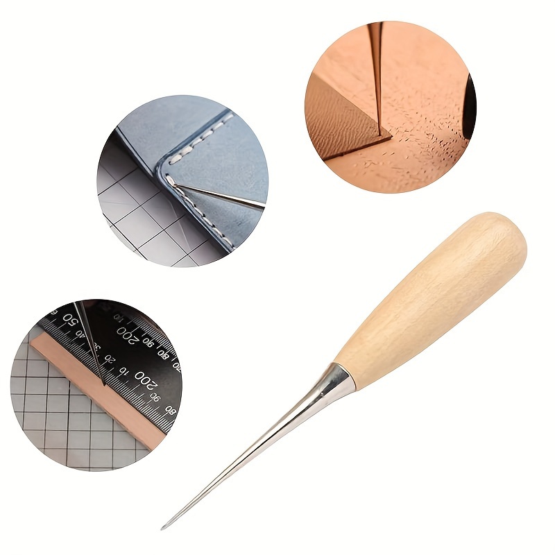 Wooden Handle Sewing Awl Pin Punching Hole Maker Stitching - Temu