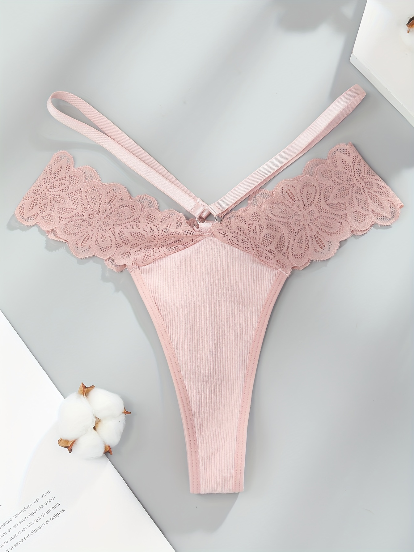 Lace Stitching Thongs Comfy Hollow Stretchy Intimates - Temu
