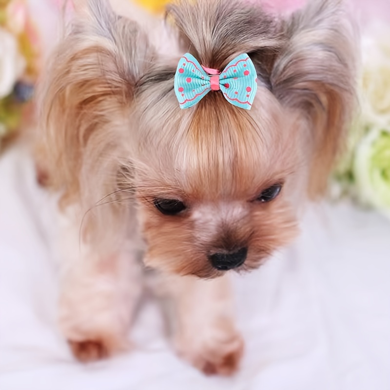4pcs Pet Hairpins Dog Hair Bows With Clips Adorable Hair Clip Accessories Assorted Varieties