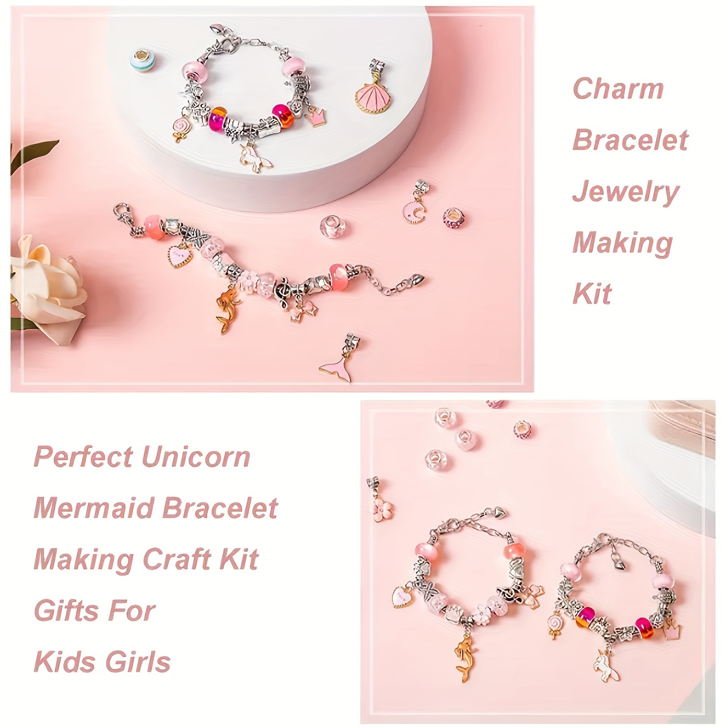 Roblue Charm Bracelet Necklace Making Kit DIY Charm Bracelets Beads for  Girls Unicorn Gifts Set for Teen Girls Arts Crafts for Kids Christmas  Advent