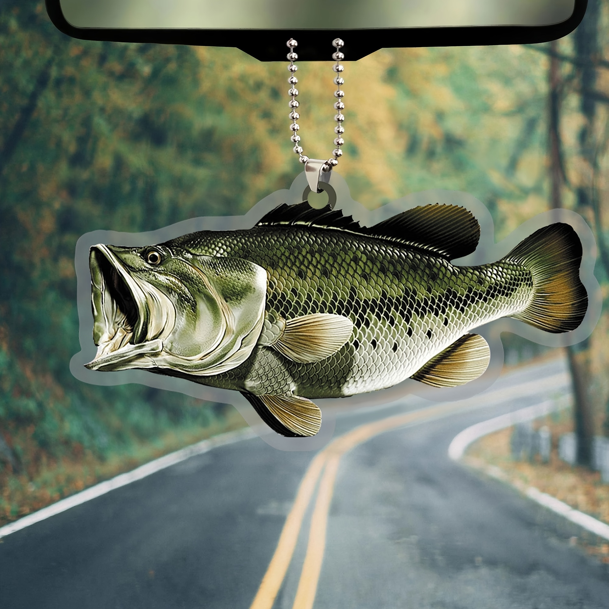 Fisherman Bass Fishings Big Bass Fish Car Ornament 2d Flat - Temu