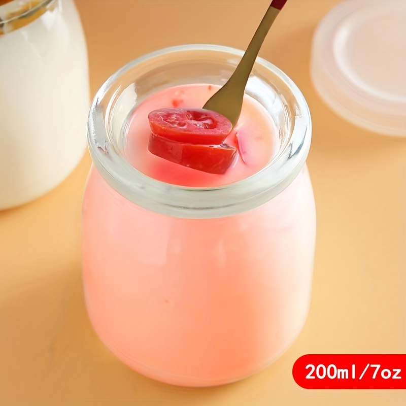 Cute Glass Yogurt Bottles With Lids Perfect For Homemade - Temu