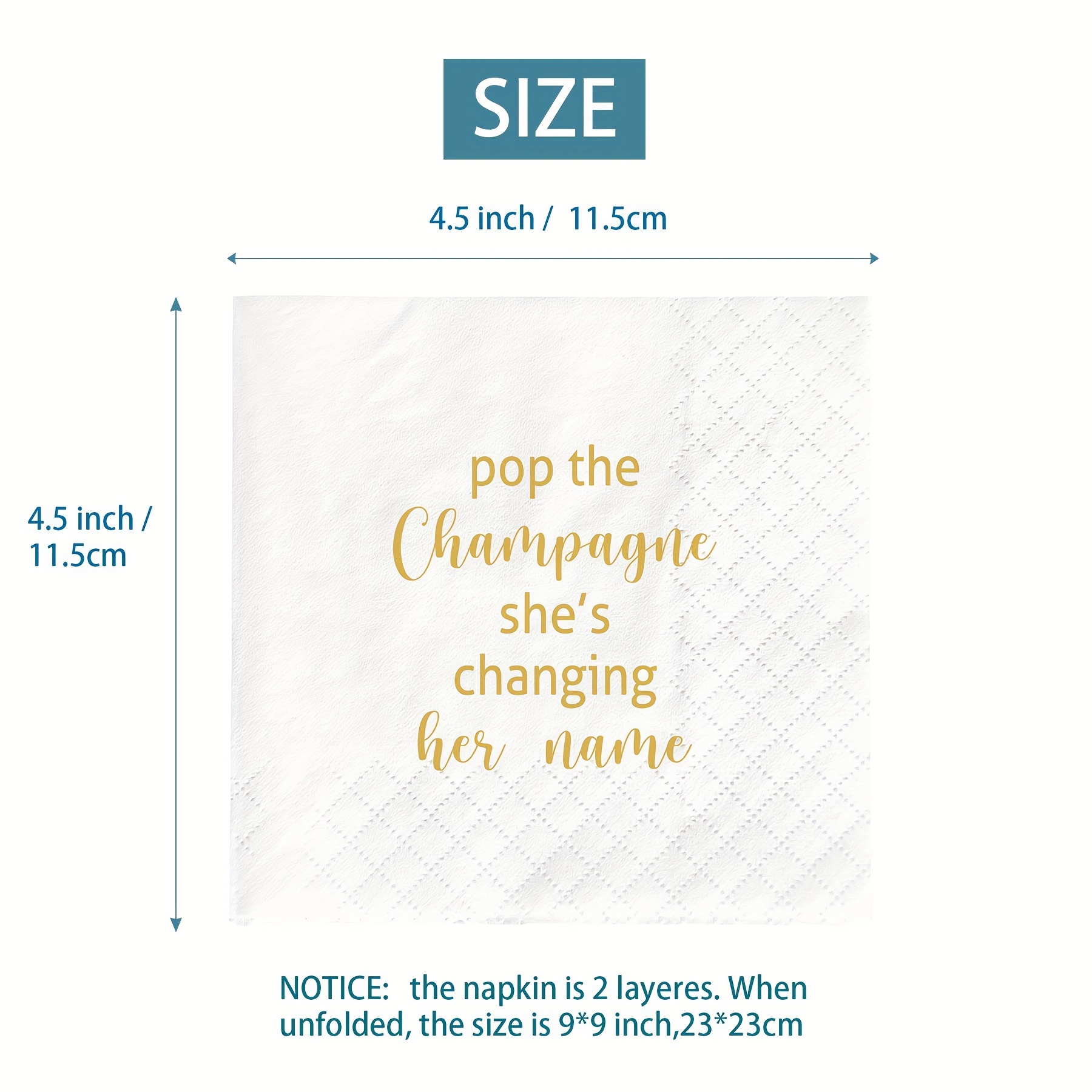 Bridal Shower Napkins Champagne Napkins Bachelorette Napkin Bridal