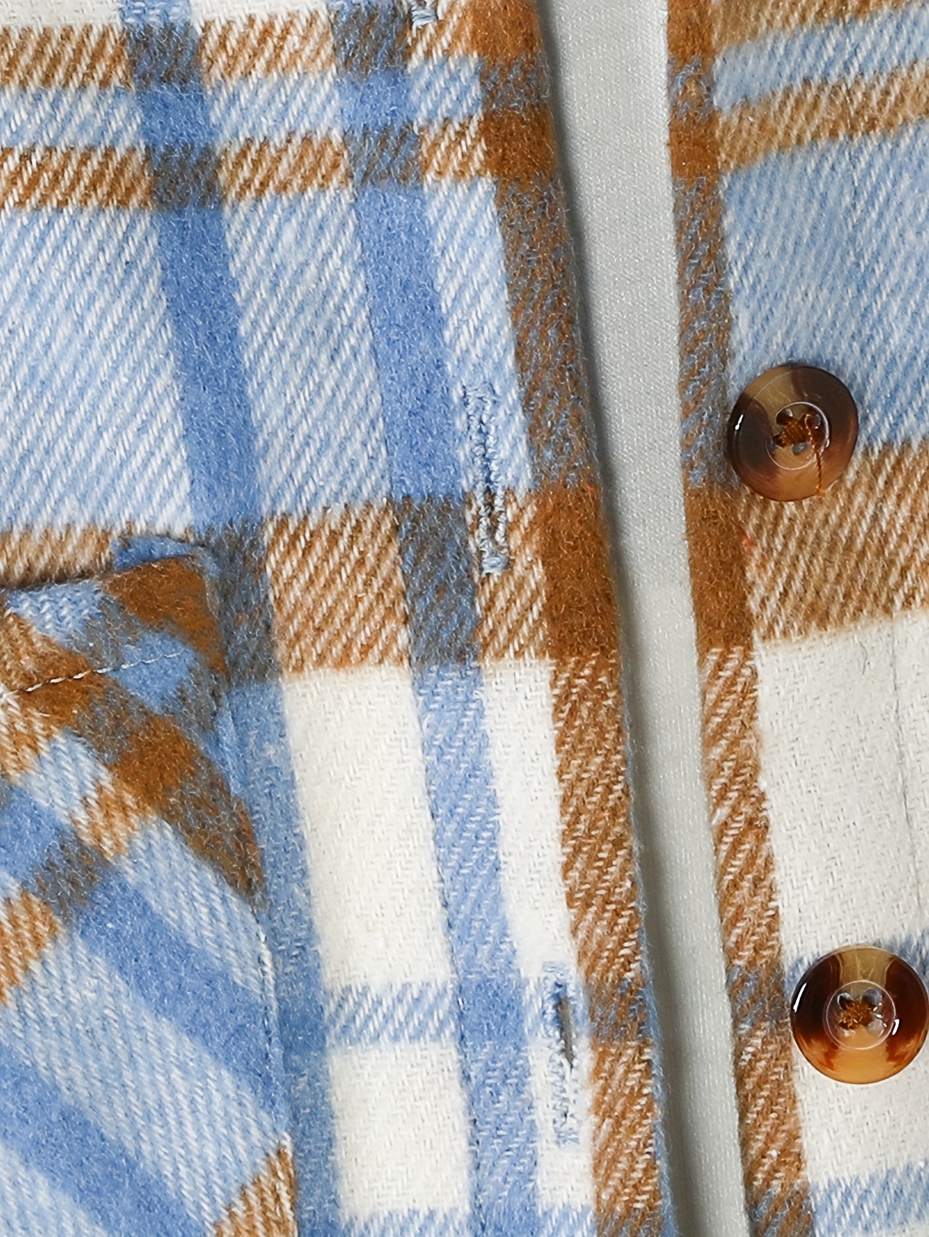 Boy's Hooded Plaid Long Sleeve Button Shirt Pockets Temu