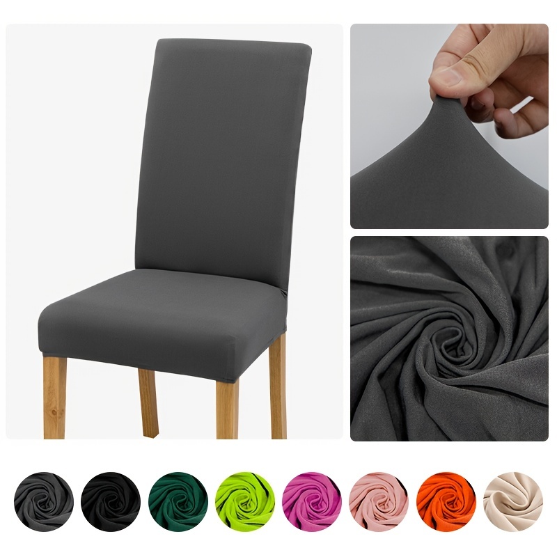 

1pc Milk Silk Solid Color Elastic Chair Slipcover, Dining Chair Covers, For Hotel Dining Room Office Banquet House Home Decor