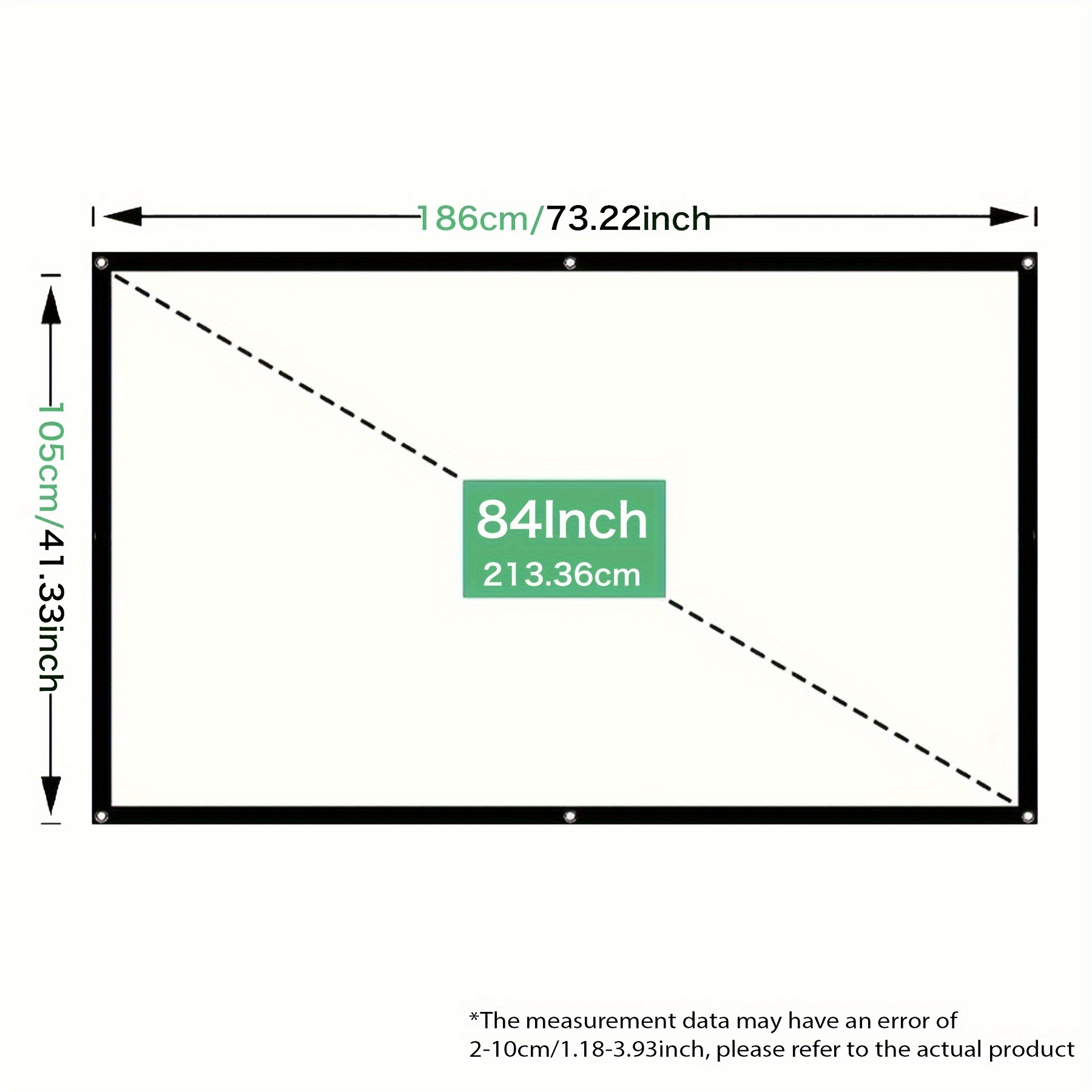 Pantalla Proyector Portátil H84 84'' HD 16:9 Blanco Dacron 84