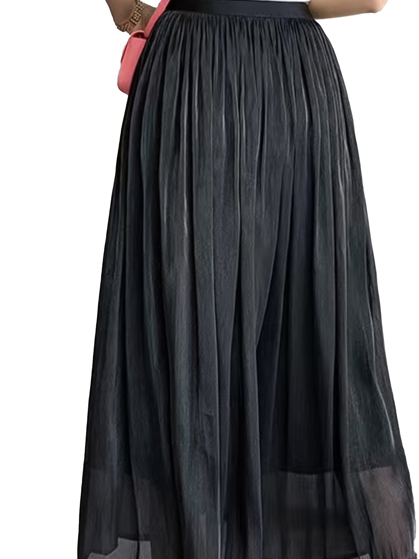 Layered skirt outlet satin