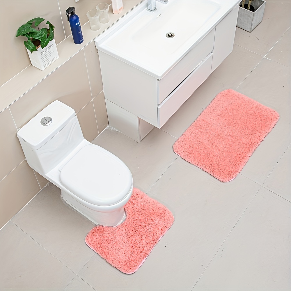 Non Slip Bath Mat Water Absorbent Toilet Pedestal Mats Small Large Bathroom  Rug