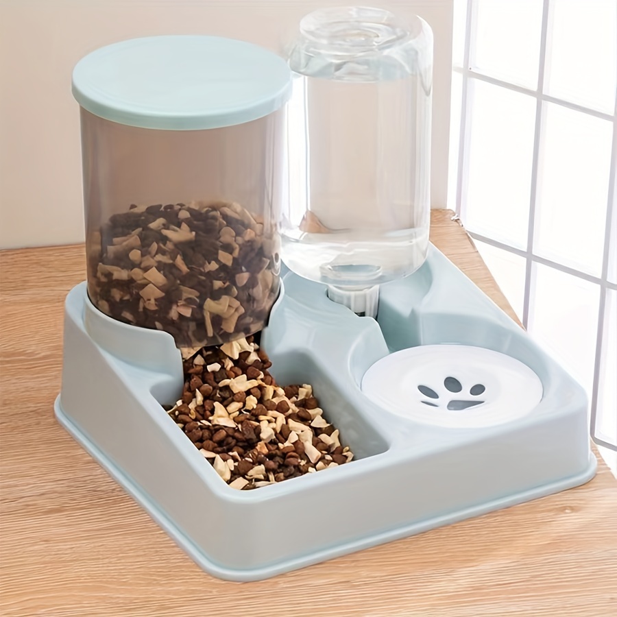 2 In 1 Tilted Automatic Cat Feeder Water Dispenser Set