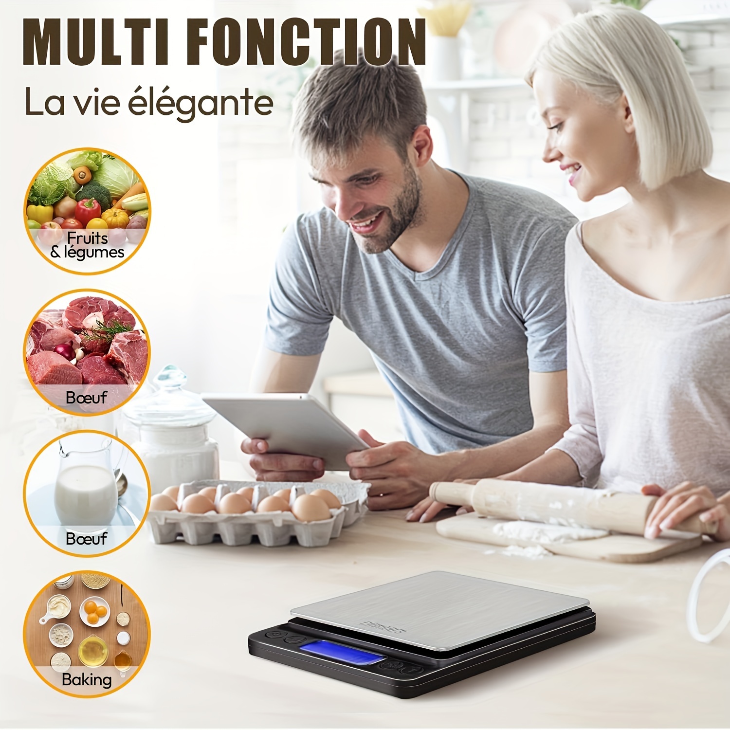  Food Scale Tempered Glass Waterproof Digital Kitchen Weight  Grams Ounces Oz Cooking Baking High Precision Target in Grams Ounces Range  from 1g-5000g Tare Function: Home & Kitchen