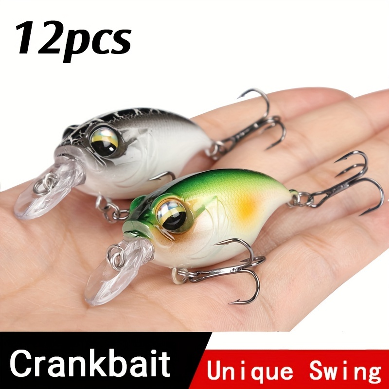 12pcs High Quality Crankbait Wobblers Lure - 6cm/2.36inch, 8g - 10 Vibrant  Colors - Artificial Bait for Hard Fishing with Strong Hooks