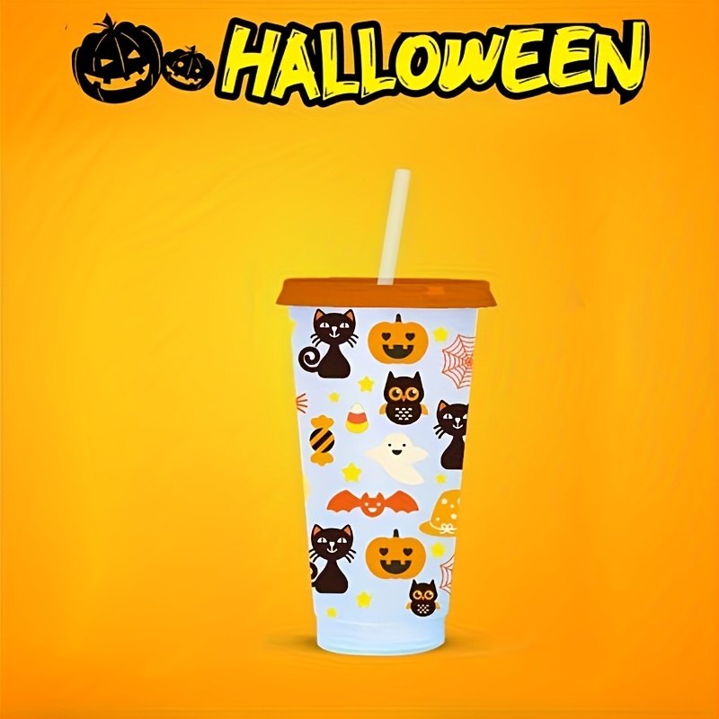 Halloween Luminous Tumbler With Lid And Straw Glow In The - Temu