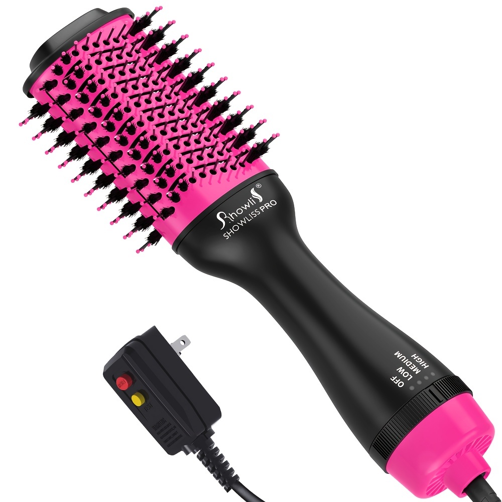 Cepillo de secador de pelo, cepillo de aire caliente, secador de pelo  profesional y voluminizador 3 en 1 con tecnología de iones negativos,  cepillo