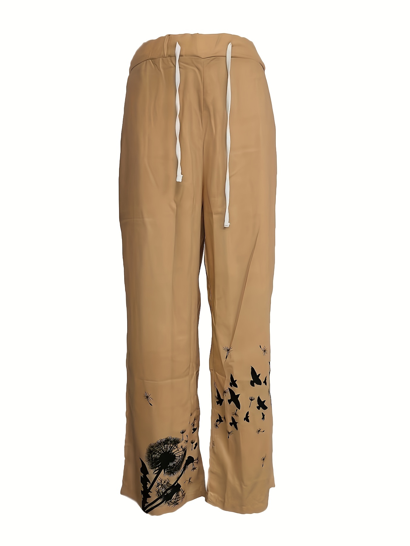 Men's Drawstring Wide Leg Pants Beach Pant Trendy Pattern - Temu