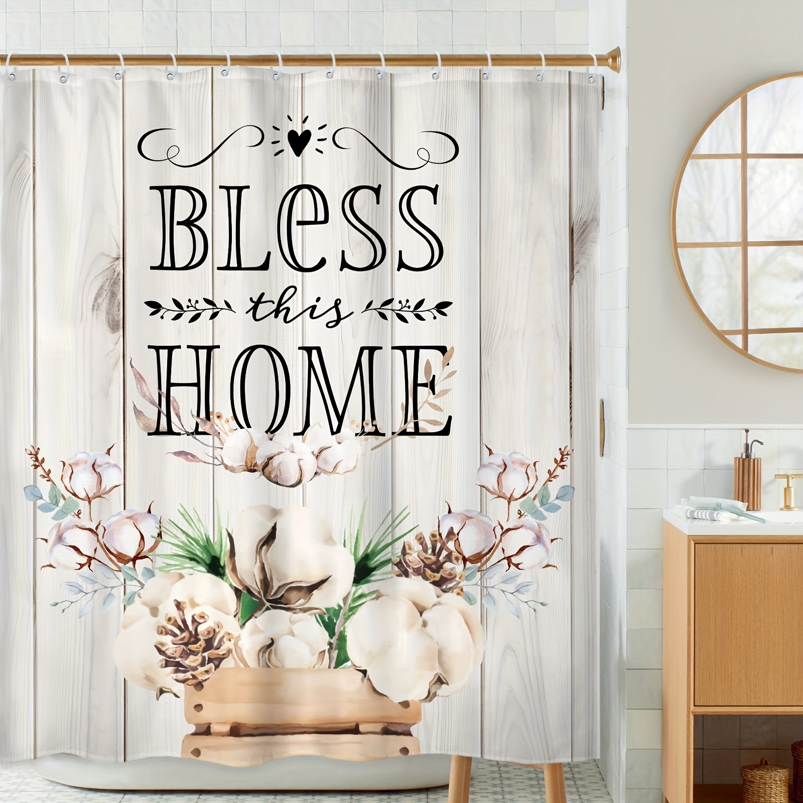 Divertida cortina de ducha con diseño de gatos y mariposas, decoración de  baño con ganchos, tela impermeable, 72 x 72 pulgadas