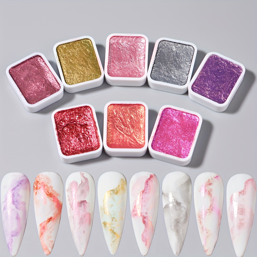 Blooming Gel Nail Polish For Spreading Effect,nail Watercolor Paint Set  Pearl Shimmer Watercolor Painting Set Nail Watercolor Paints Glitter Ink  Pigment For Nail Art Painting Nail Decoration - Temu Germany