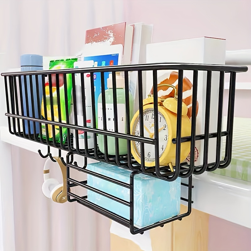 1pc Under Desk Dormitory Storage Rack With Hanging Basket