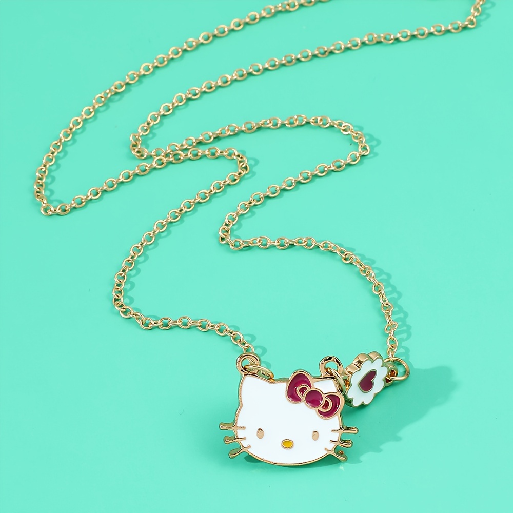 Kawaii Sanrio Hello Kitty Necklace Animes Cute Jewelry Accessories  Minimalist Necklace Elegant Fashion Women Jewelry Girl Gifts
