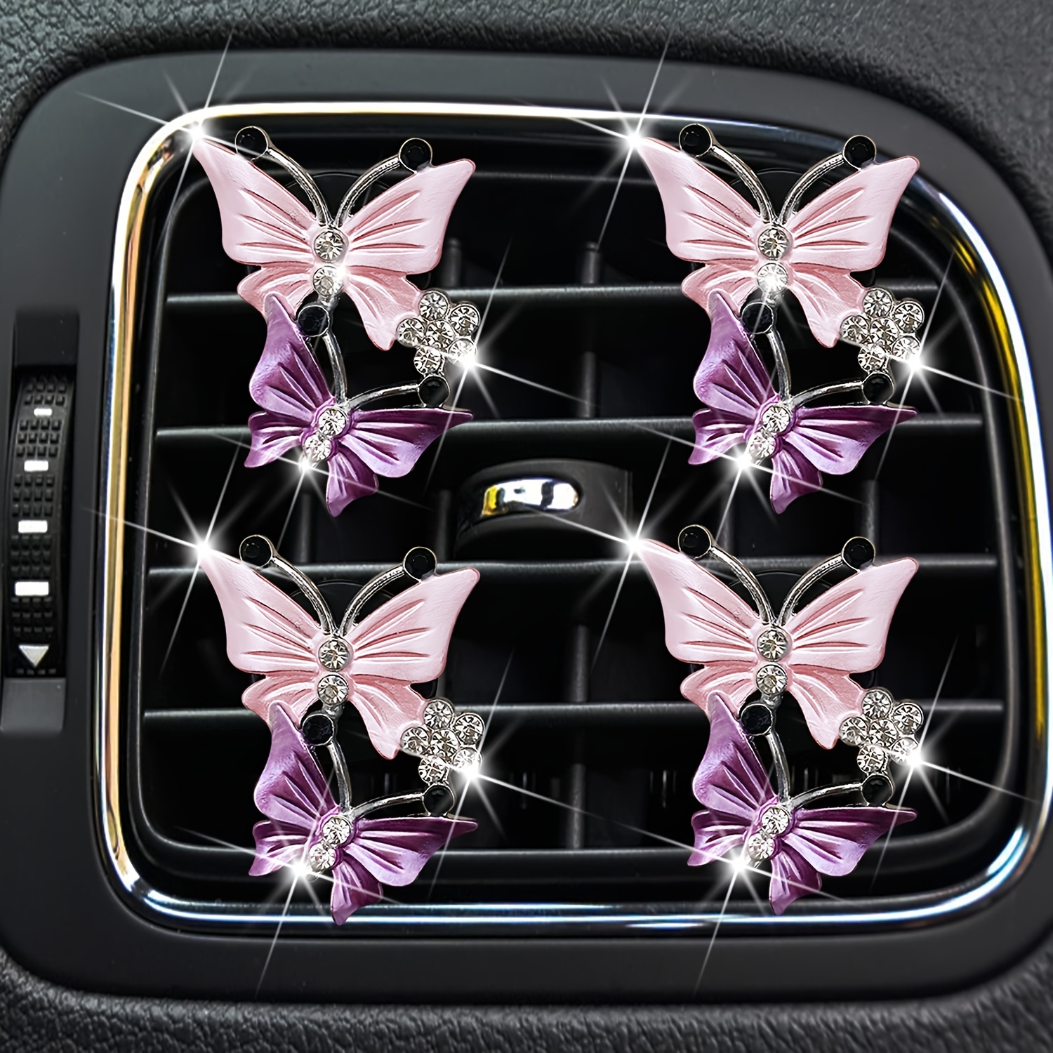 Vaguelly 4 Stück Spiegeldekoration Schmetterling Zum Aufhängen  Schmetterling Auto Innendekoration Schmetterlings-auto-charme