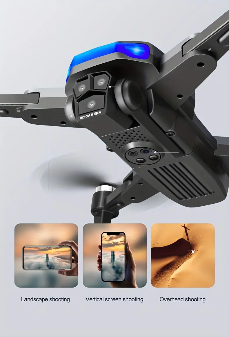 new k911se foldable 5g brushless rc drone quadcopter with triple hd cameras gps optical flow dual positioning intelligent hover obstacle avoidance wifi fpv app control ideal for halloween christmas and thanksgiving gifts toys details 7