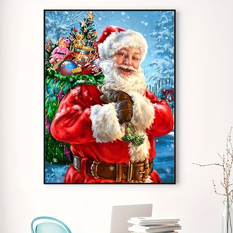 5d Diamond Art Painting Christmas Kit Santa Claus Gift - Temu