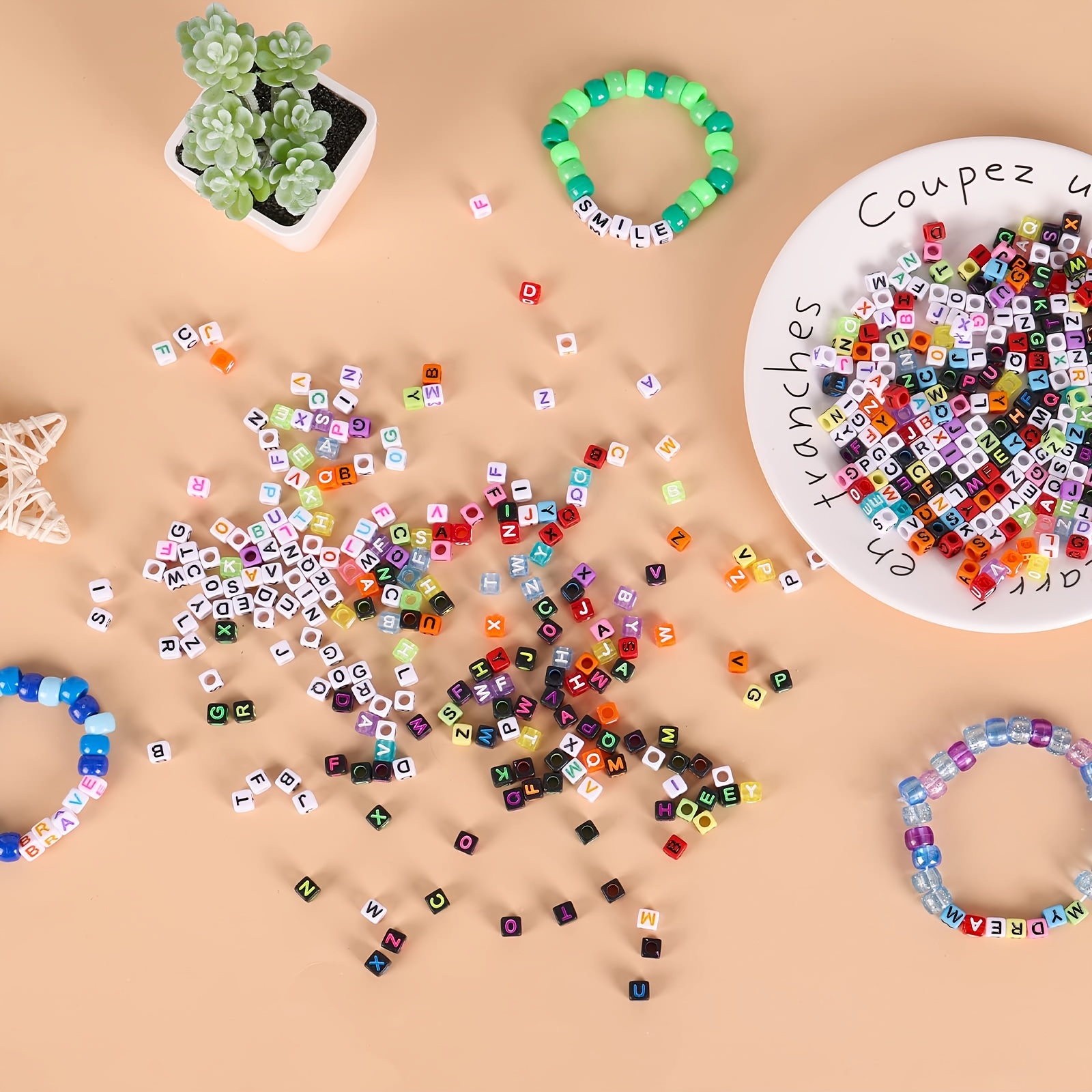 Orange Candy Colored Acrylic Flat Round Letter Beads (7MM; 200 PCS.) –  TinySupplyShop