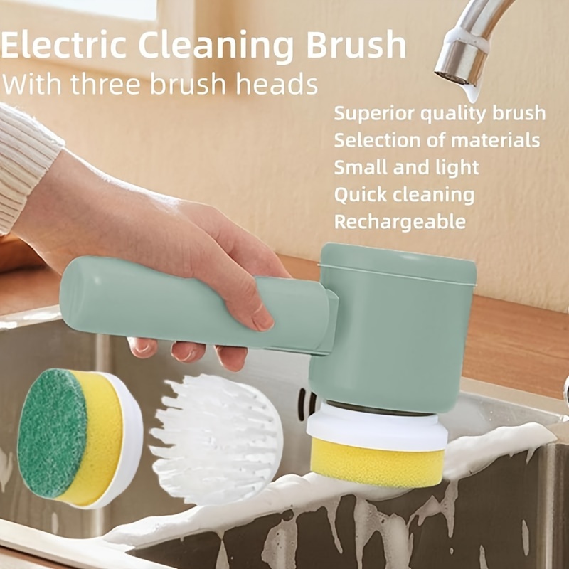Limpiador giratorio eléctrico para limpiar el baño: Cepillo limpiador de  ducha inalámbrico para bañera y azulejos Bañera WC piso ventana herramienta