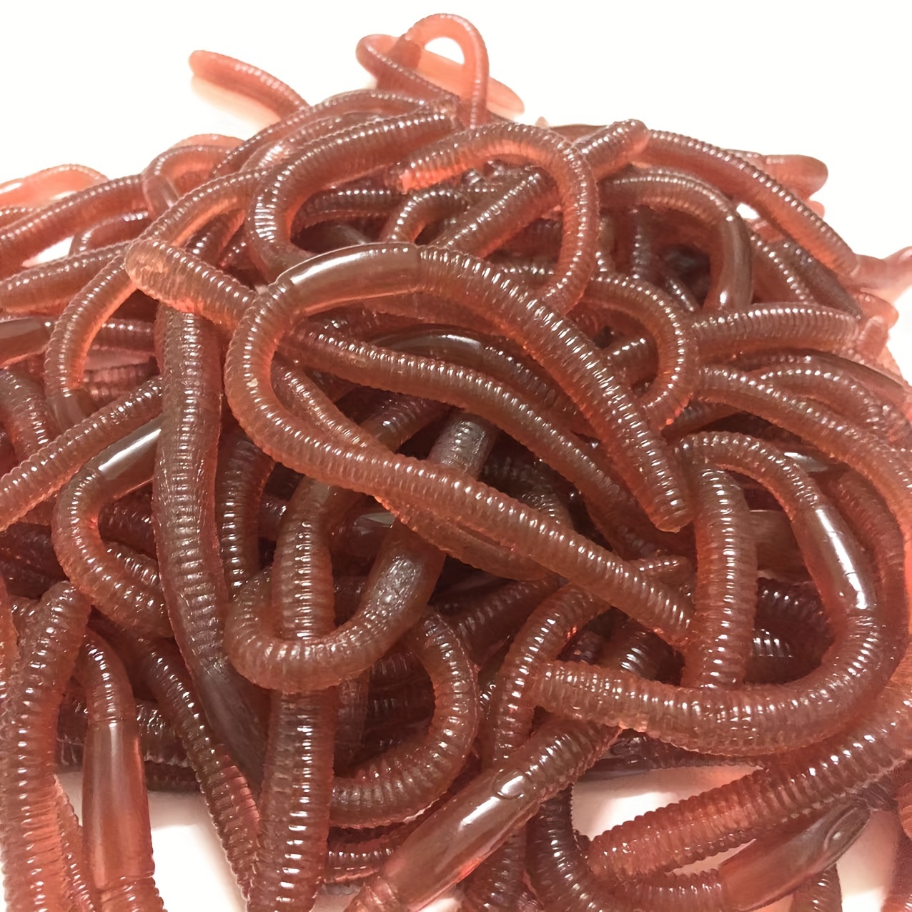 80Pcs/Pack Soft Earthworm Bait, Artificial Red Worms Fishing Lures